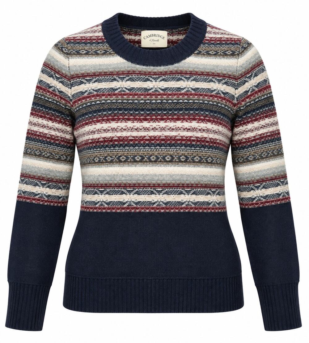 Vintage Cambridge Dry Goods Lambswool Fair Isle Nordic Sweater Medium Y2K Ski
